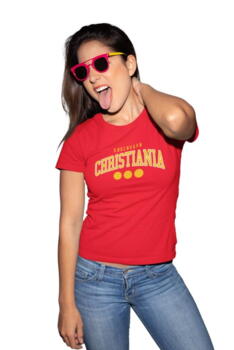 Christiania Basic Red t-shirt Collage Style