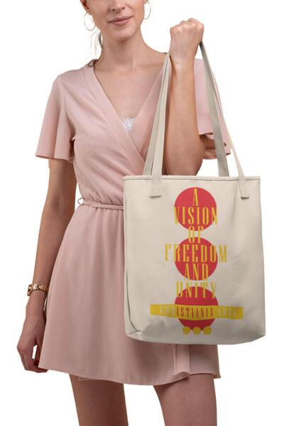 VISION OF FREEDOM  LUXUS HEAVY WEIGHT SOFT SHOPPINGBAG W/ POCKET
