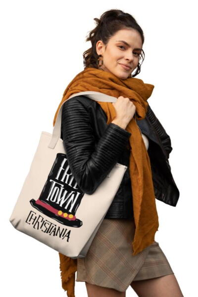 FREE TOWN HEAVY WEIGHT CANVAS SOFT SHOPPINGBAG W/ POCKET