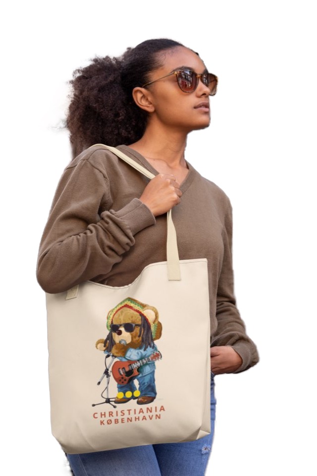 Christiania Canvas Mulepose med de ikoniske tre prikker - et stærkt symbol på Fællesskab,