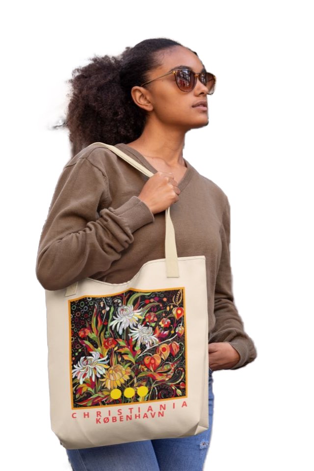 Christiania Canvas Mulepose med de ikoniske tre prikker - et stærkt symbol på Fællesskab,