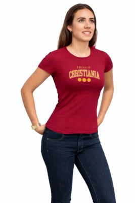 Christiania-College-Maroon-Unisex-T-shirt.