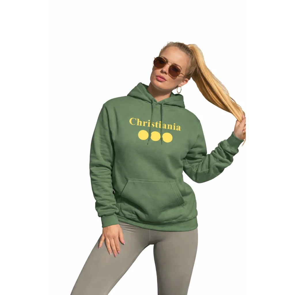 Christiania-Logo-Spell-Out-military-Green-Hoodie