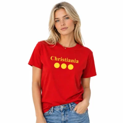Christiania-Logo-Spell-Out-Red-Unisex-T-shirt