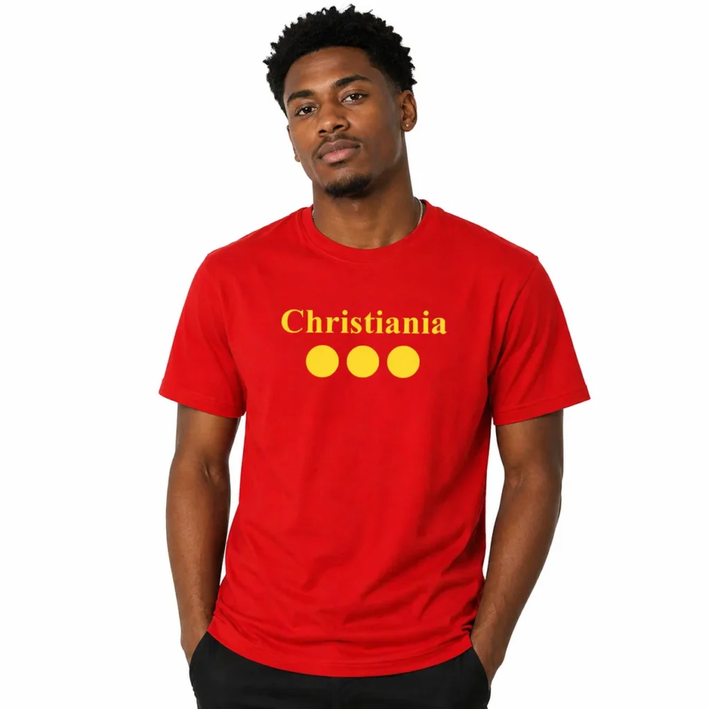 Christiania-Logo-Spell-Out-Red-Unisex-T-shirt