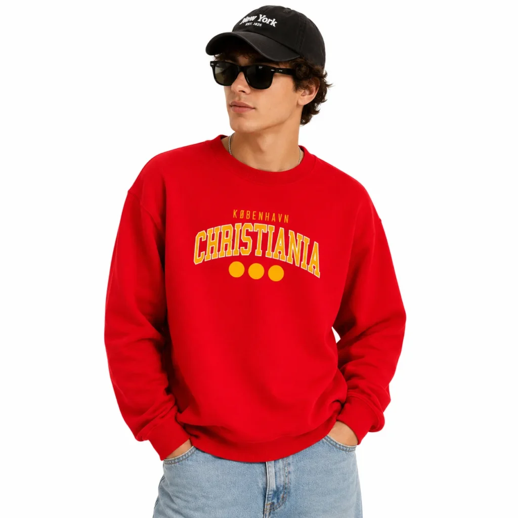 Christiania-College-Crewneck-Red-Sweatshirt-