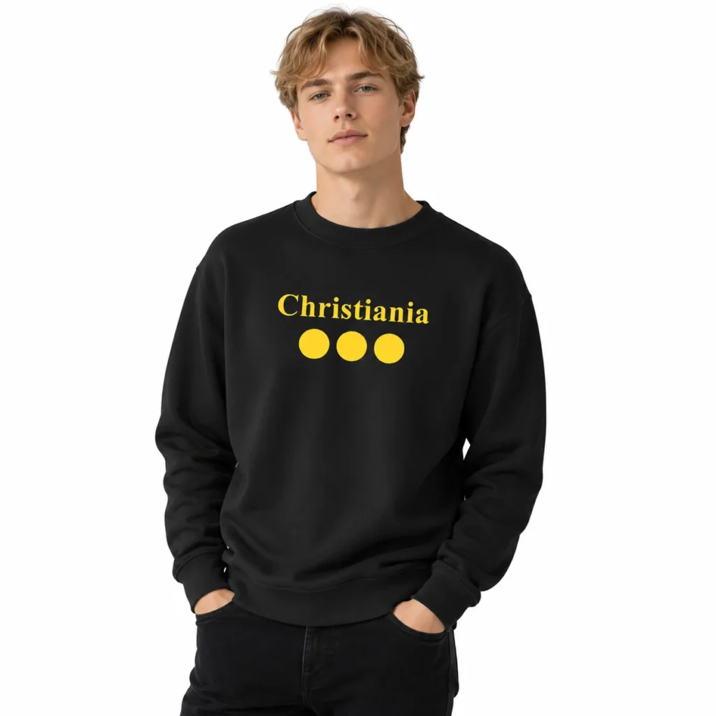 Christiania-Logo-Spell-out-Crewneck-Black-Unisex-Sweatshirt
